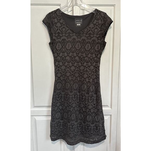 Merrell Opti-wick Midi Dress Cap Sleeve Size Small Gray Outdoors Hiking Hippie - Picture 1 of 12